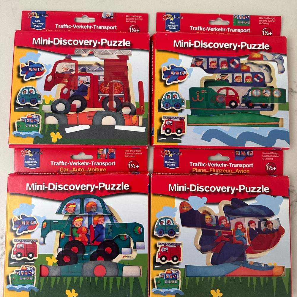 Set of 4 Chelona Mini Discovery Puzzles - New in Box